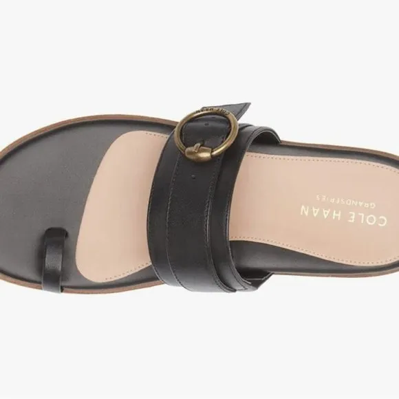 COLE HAAN‎ Abbie Slide Sandal in Black Leather (6.5)