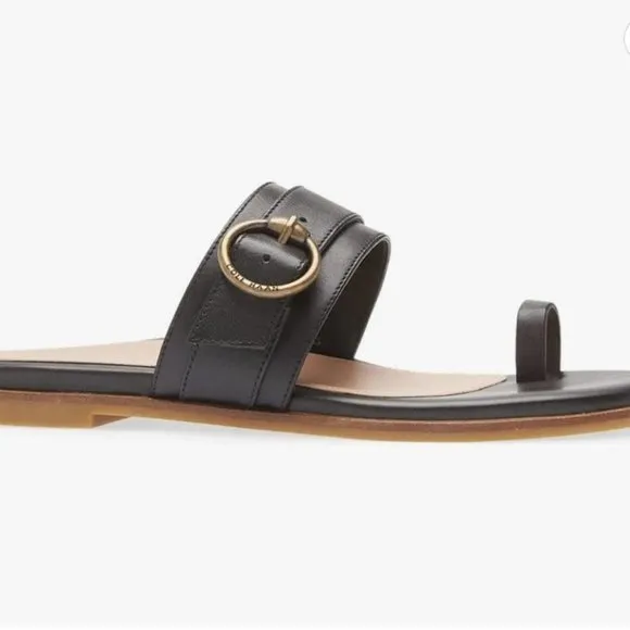 COLE HAAN‎ Abbie Slide Sandal in Black Leather (6.5)