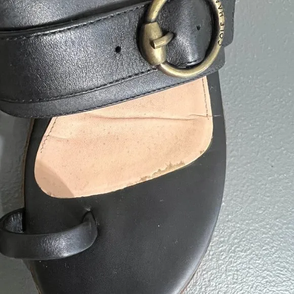 COLE HAAN‎ Abbie Slide Sandal in Black Leather (6.5)