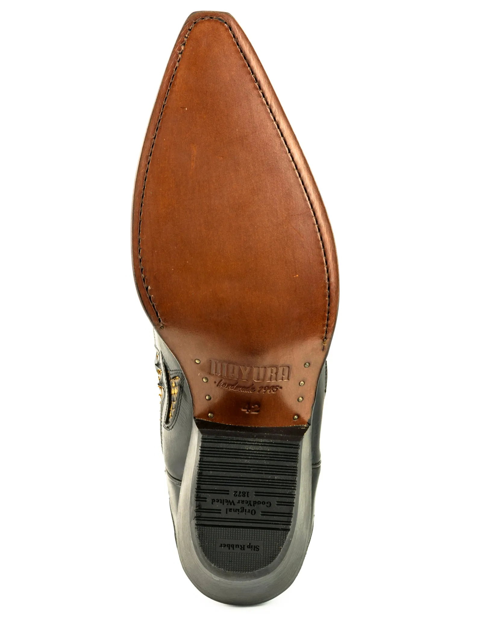 Cowboy Boots Women and Men Exotic Handcrafted Black and Yellow Leather 1935Texanas