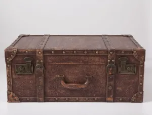 Decorative Wooden Suitcase with Leather Interior