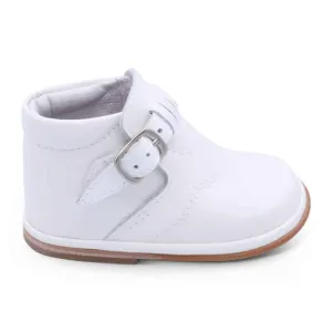 'Dexter' Boys White Patent Buckle Boots