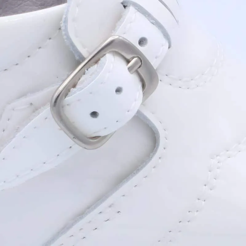 'Dexter' Boys White Patent Buckle Boots