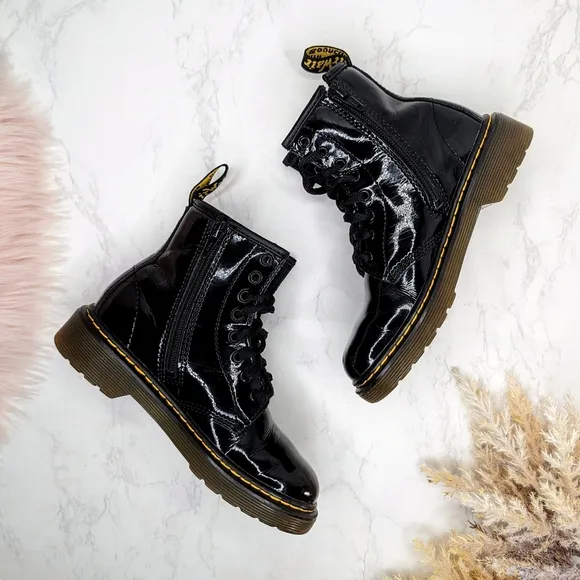 Dr. Martens 1460 8-Eye Kids Black Patent Leather Boot Sz 13