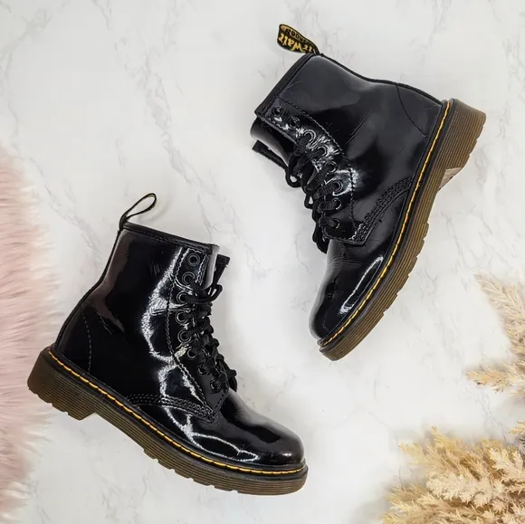 Dr. Martens 1460 8-Eye Kids Black Patent Leather Boot Sz 13