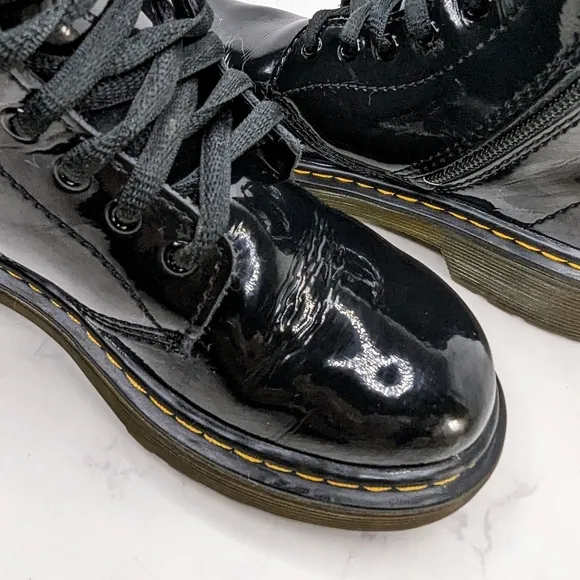 Dr. Martens 1460 8-Eye Kids Black Patent Leather Boot Sz 13