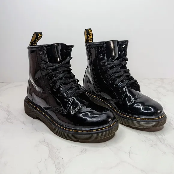 Dr. Martens 1460 8-Eye Kids Black Patent Leather Boot Sz 13