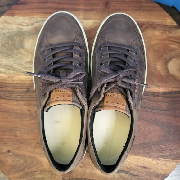 Ecco Soft 7 Sneakers  Brown Leather Low Top Mens EU 41 US 7