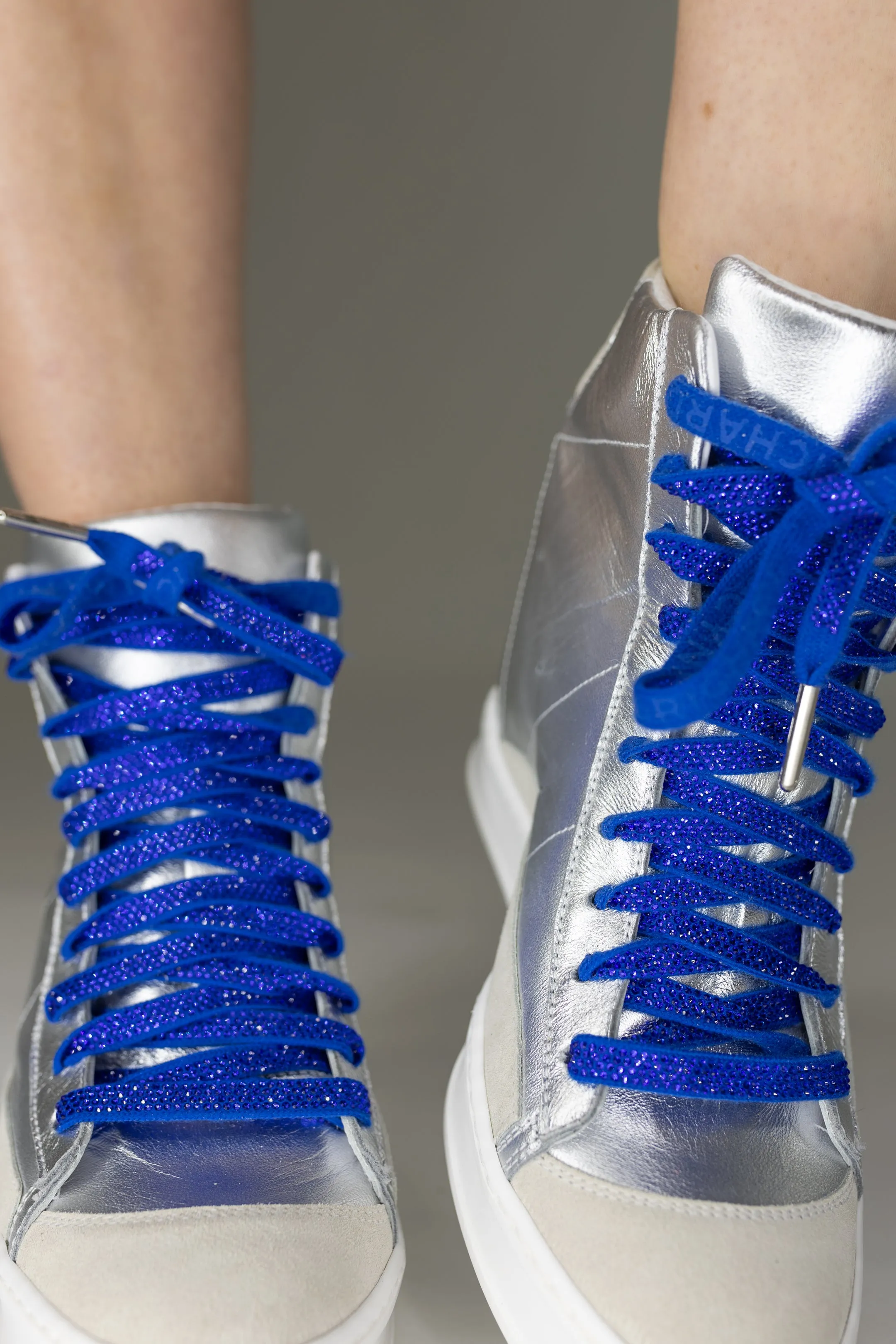 Fearless Silver With Blue Flash Laces Wedge Sneaker