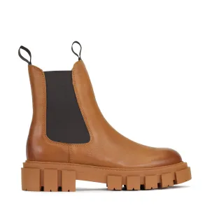 FEMME LEATHER CHUNKY CHELSEA ANKLE BOOTS