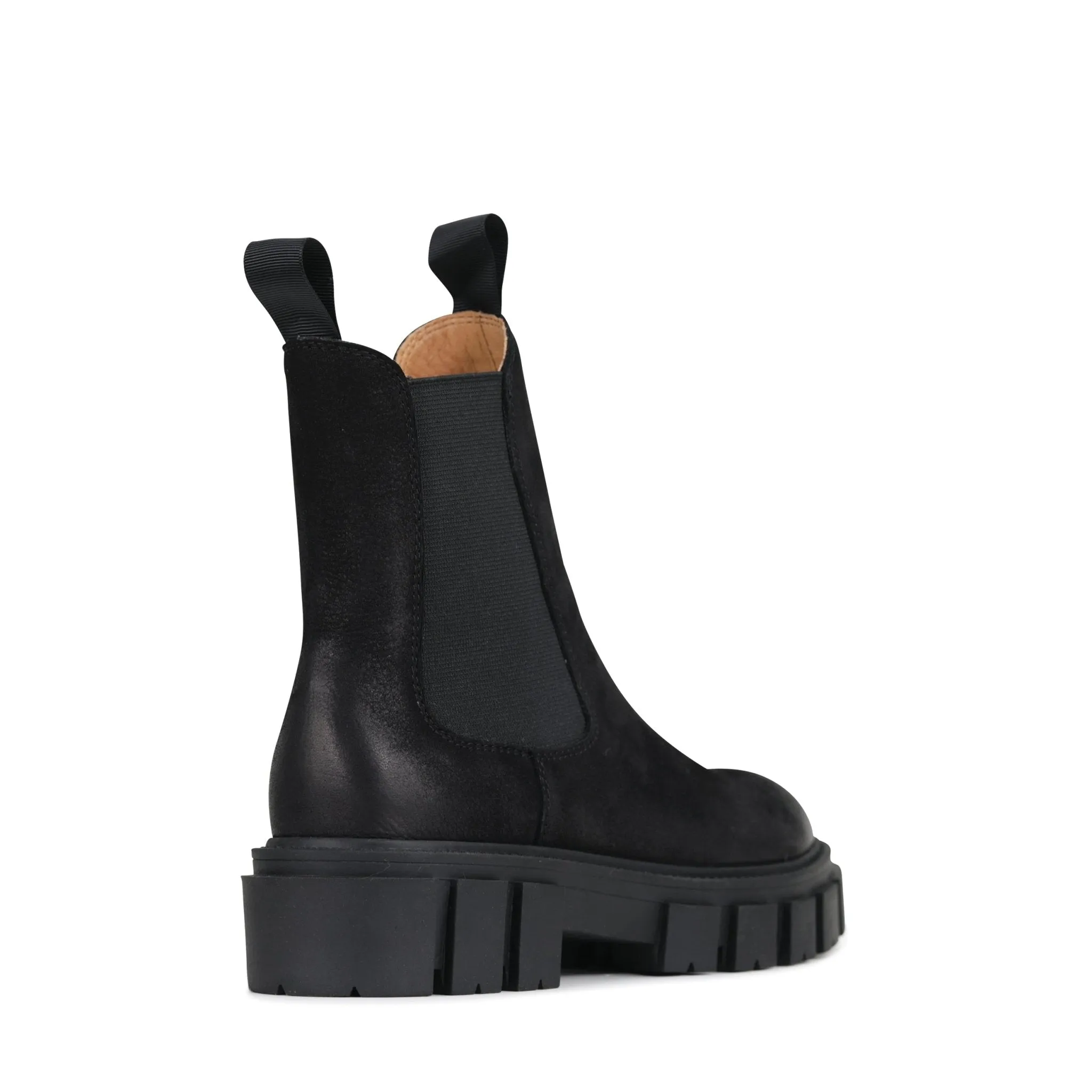 FEMME LEATHER CHUNKY CHELSEA ANKLE BOOTS