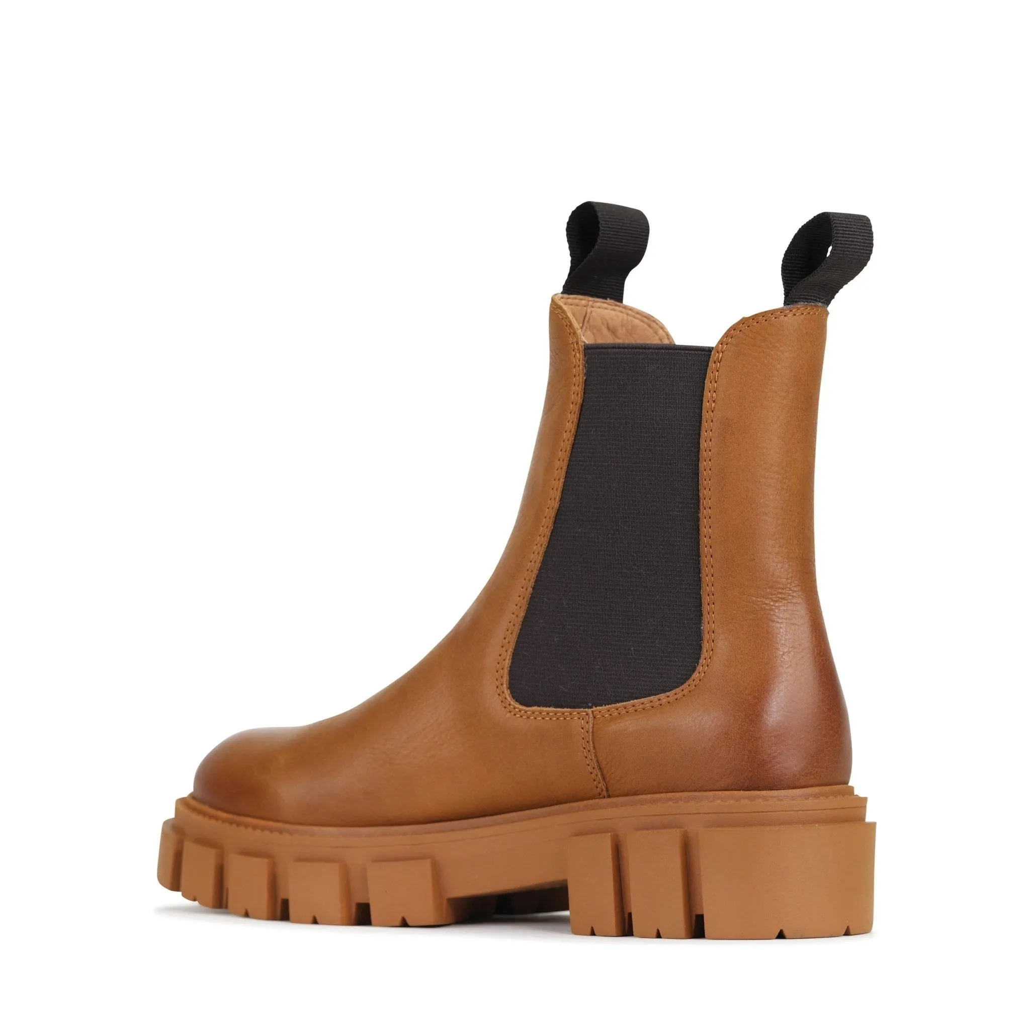 FEMME LEATHER CHUNKY CHELSEA ANKLE BOOTS