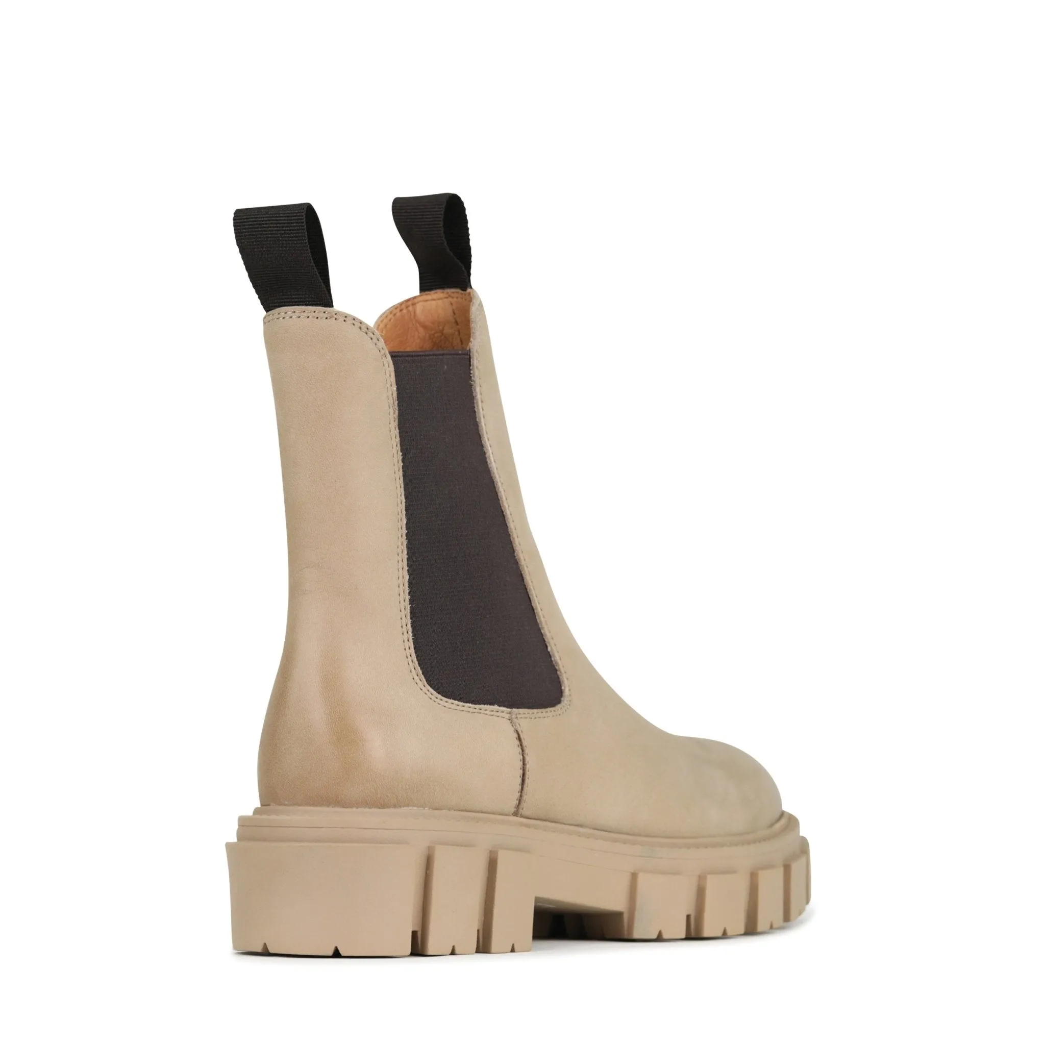 FEMME LEATHER CHUNKY CHELSEA ANKLE BOOTS