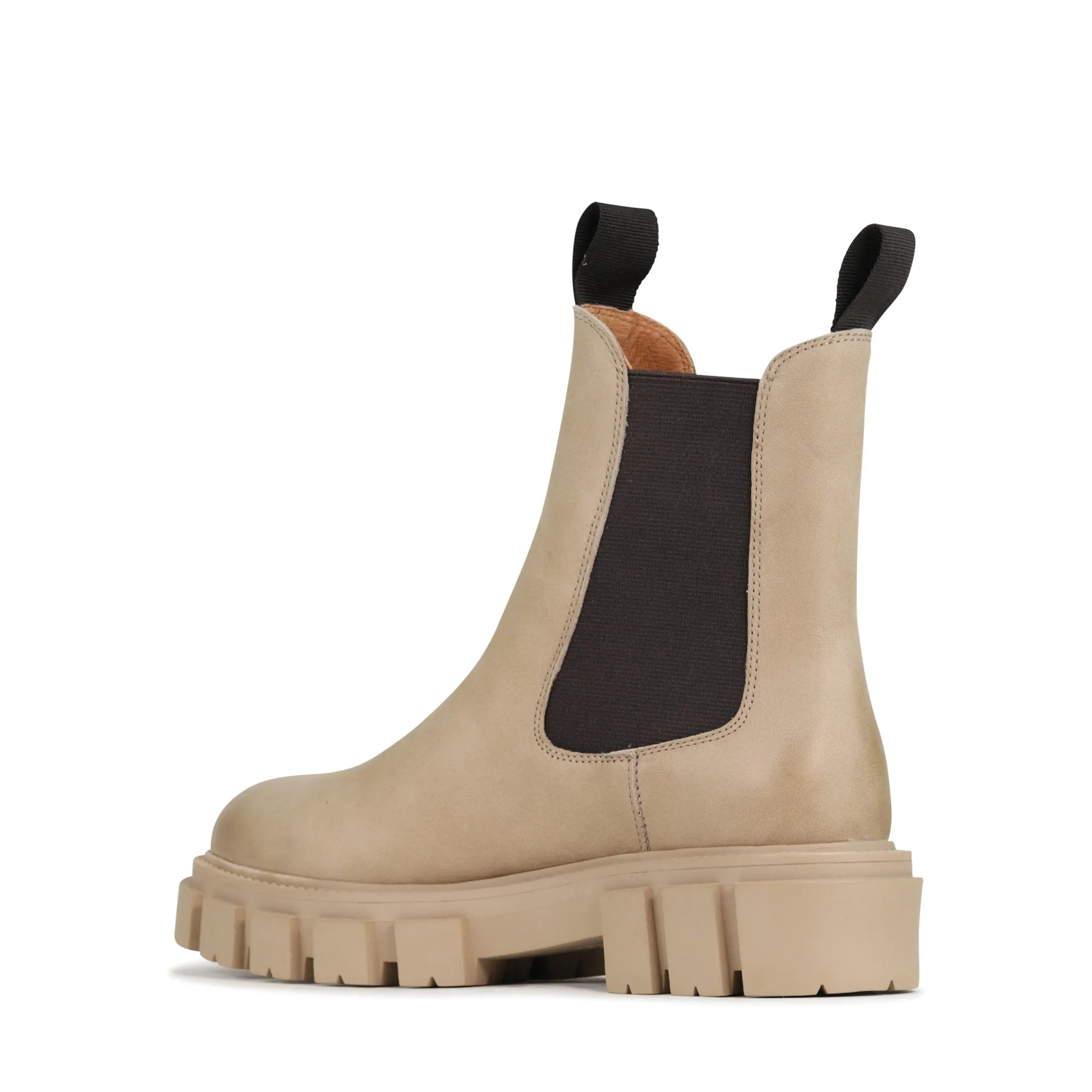 FEMME LEATHER CHUNKY CHELSEA ANKLE BOOTS