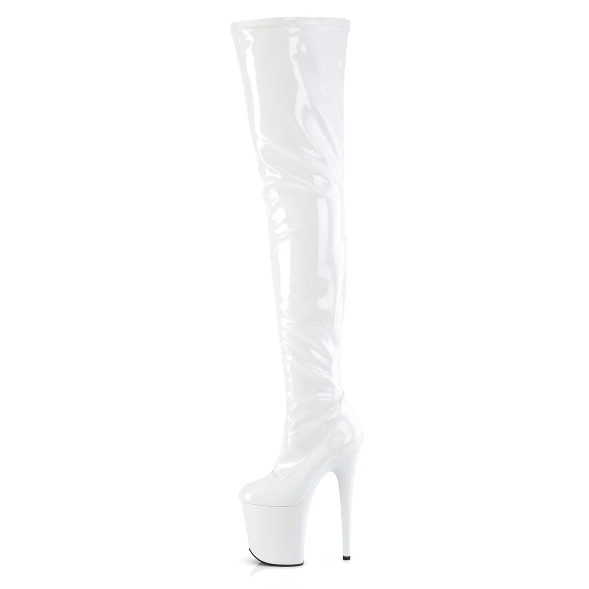 FLAMINGO-4000  White Stretch Patent/White