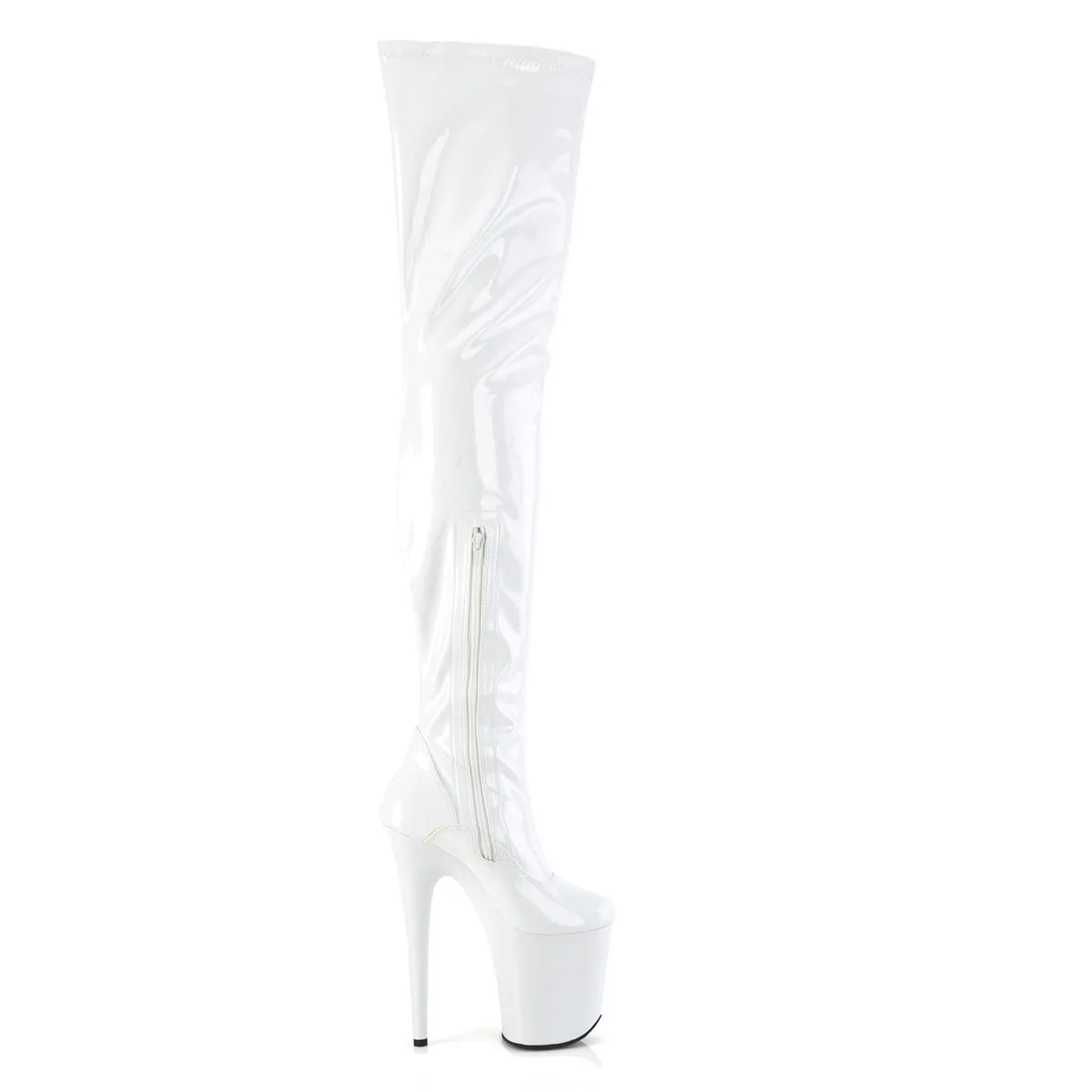 FLAMINGO-4000  White Stretch Patent/White