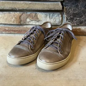 Frye Justin Low Lace Up Sneaker Taupe Leather