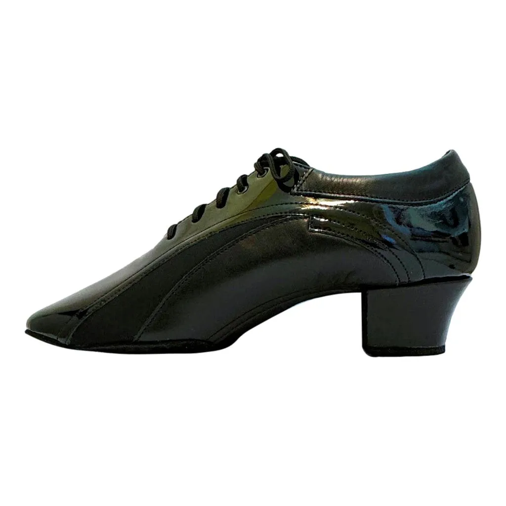 Galex 1212 Fernando, Black Leather / Patern Leather / Neoprene, Men's Latin Dance Shoes