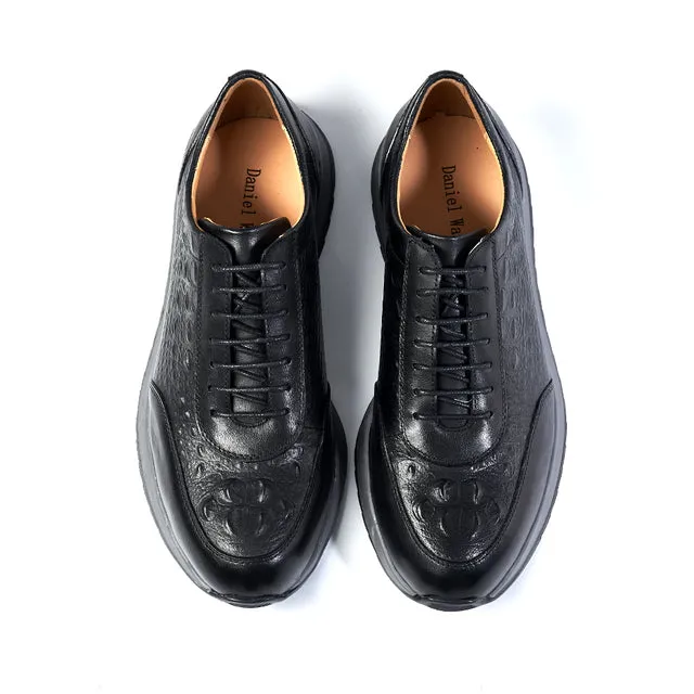 Genuine Cow Leather Mens Casual Sneaker