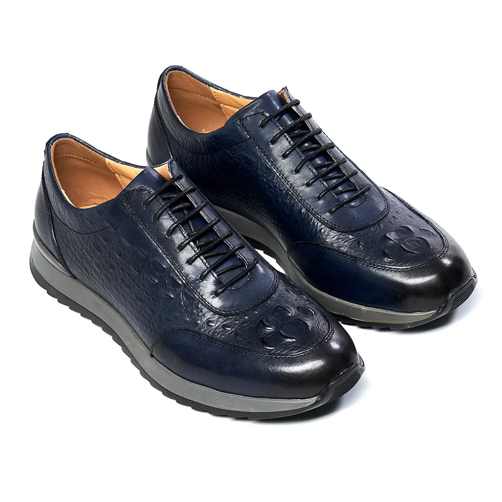 Genuine Cow Leather Mens Casual Sneaker