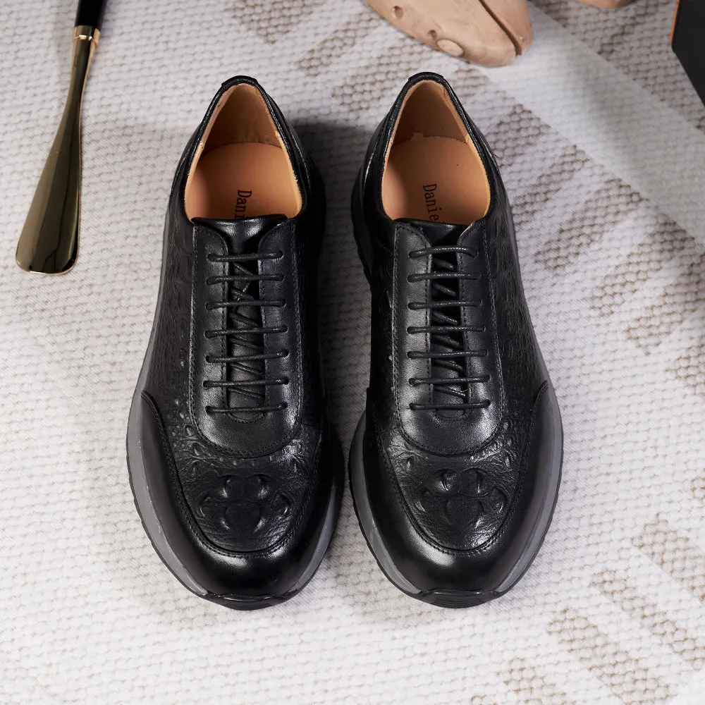 Genuine Cow Leather Mens Casual Sneaker