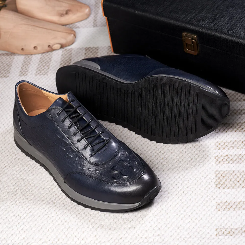 Genuine Cow Leather Mens Casual Sneaker
