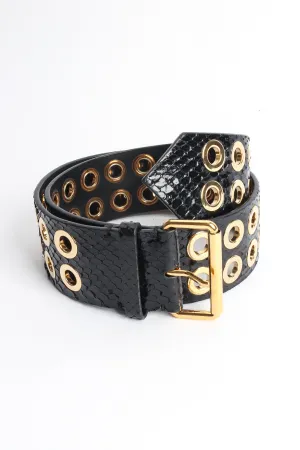 Grommet Croc Patent Leather Belt