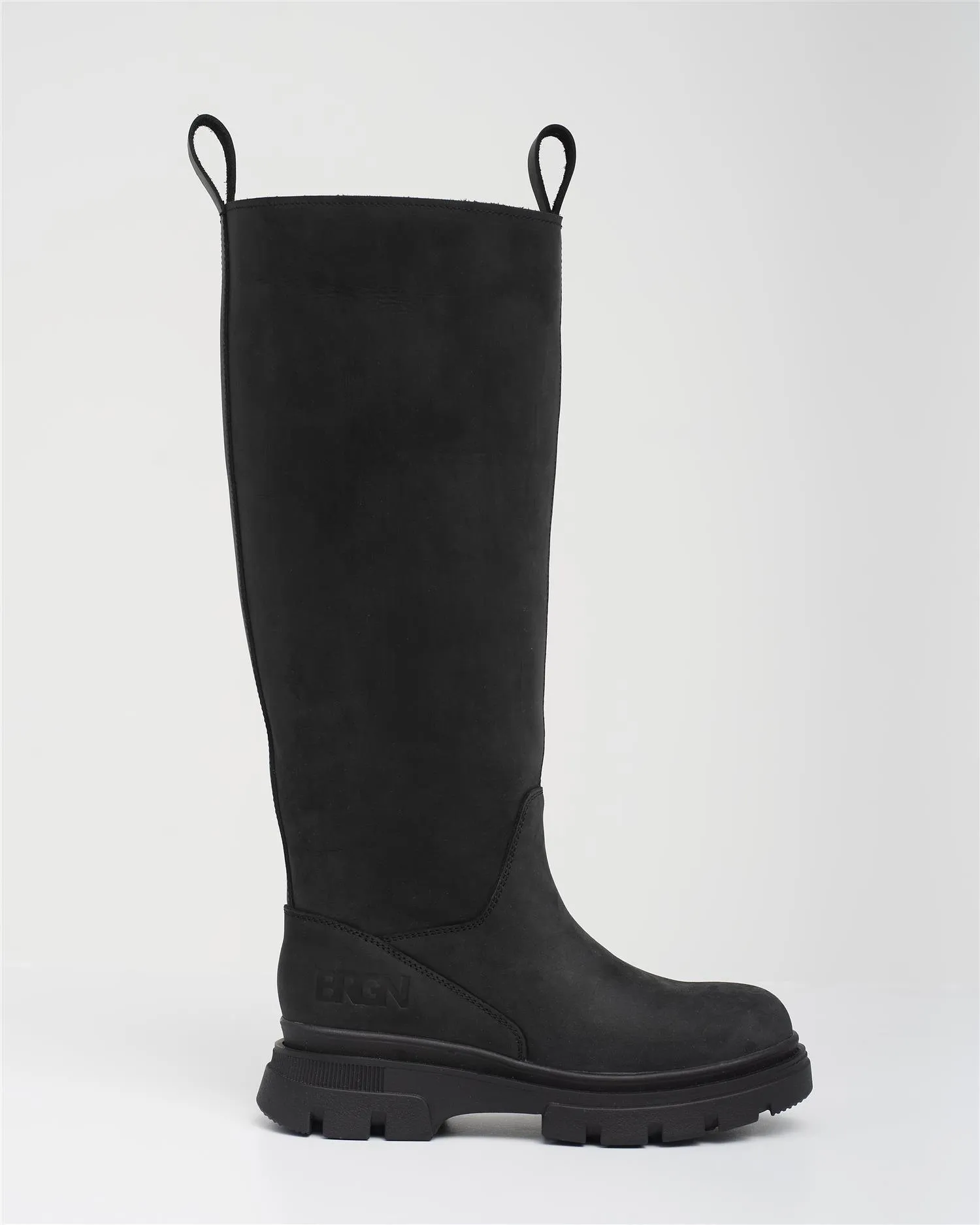 High Leather Boots New Black