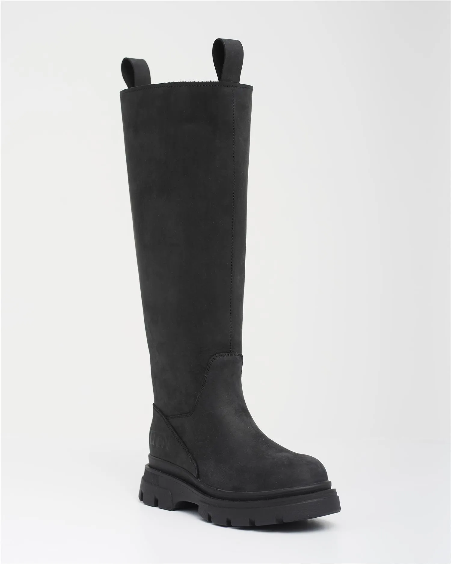 High Leather Boots New Black