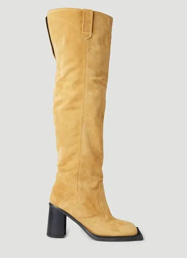 Howling Knee High Boots in Suede Beige