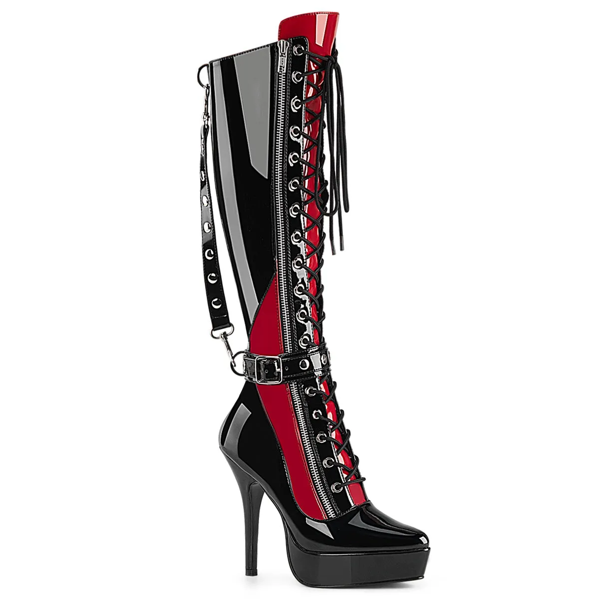 INDULGE-2028  Black-Red Patent