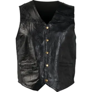 Italian Stone Design Genuine Leather Vest Free Shipping