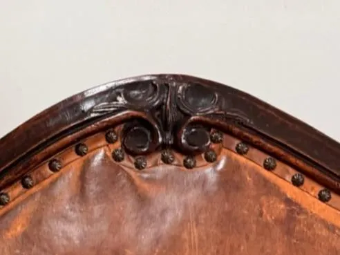 Leather Banquette, Chair / Settee Italian 18th Century Lombardi