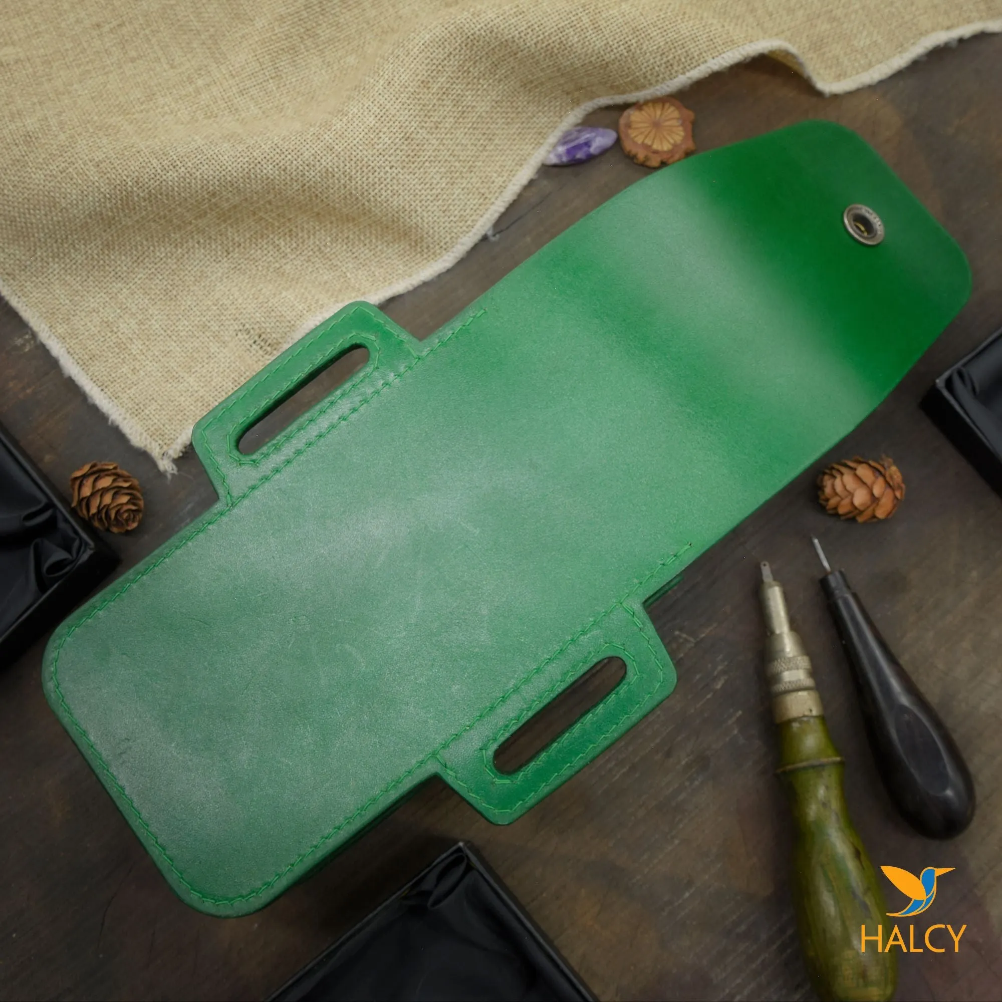 Leather Dual Phone Case, Leather Double iPhone Case, Case Holds Two Phones, Slanted 2 Phone Holster, Leather Two phone case with belt loops