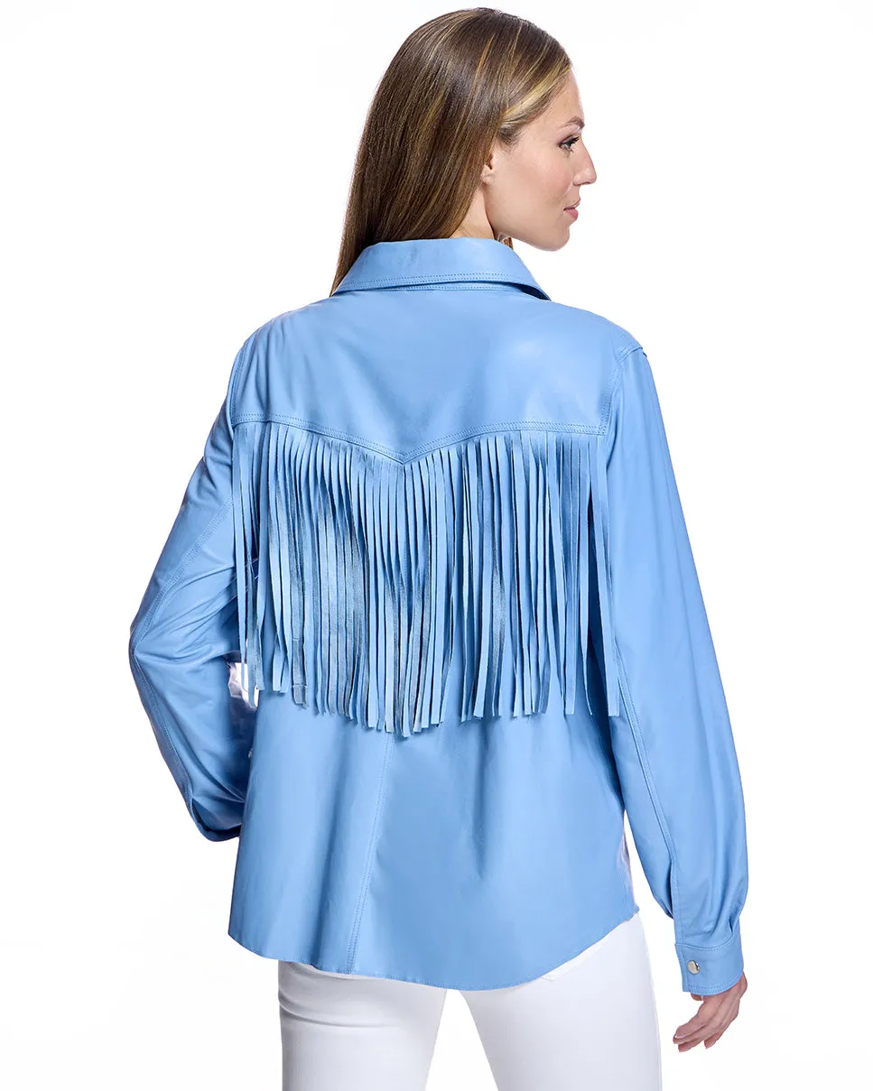 Leather Shacket with Fringe