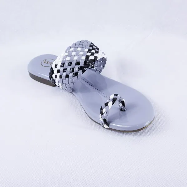 Letti Patent Multi Grey Slides