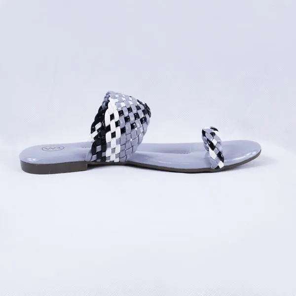 Letti Patent Multi Grey Slides