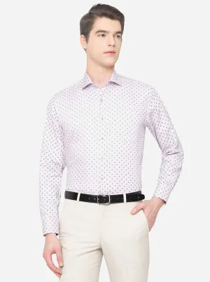 Light Pink Printed Regular Fit Formal Shirt | JadeBlue
