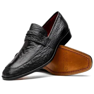 Marco Di Milano Fangio Black Ostrich Leg Dress Shoes