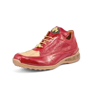 Mauri 8900-2 Bubble Patent Leather Embossed Baby Croc Sneakers Raspberry / Champagne