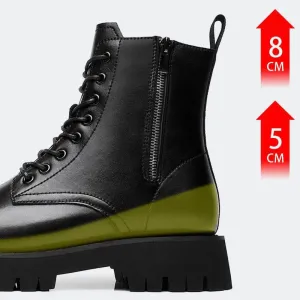 Men Leather Inner Increased High Heel Boots
