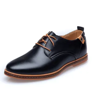 Men Leather Shoes Oxfords European Men Fashion Big Size Dress Shoes Loafers Sapatos Male Lace-Up Casual Flats Shoes