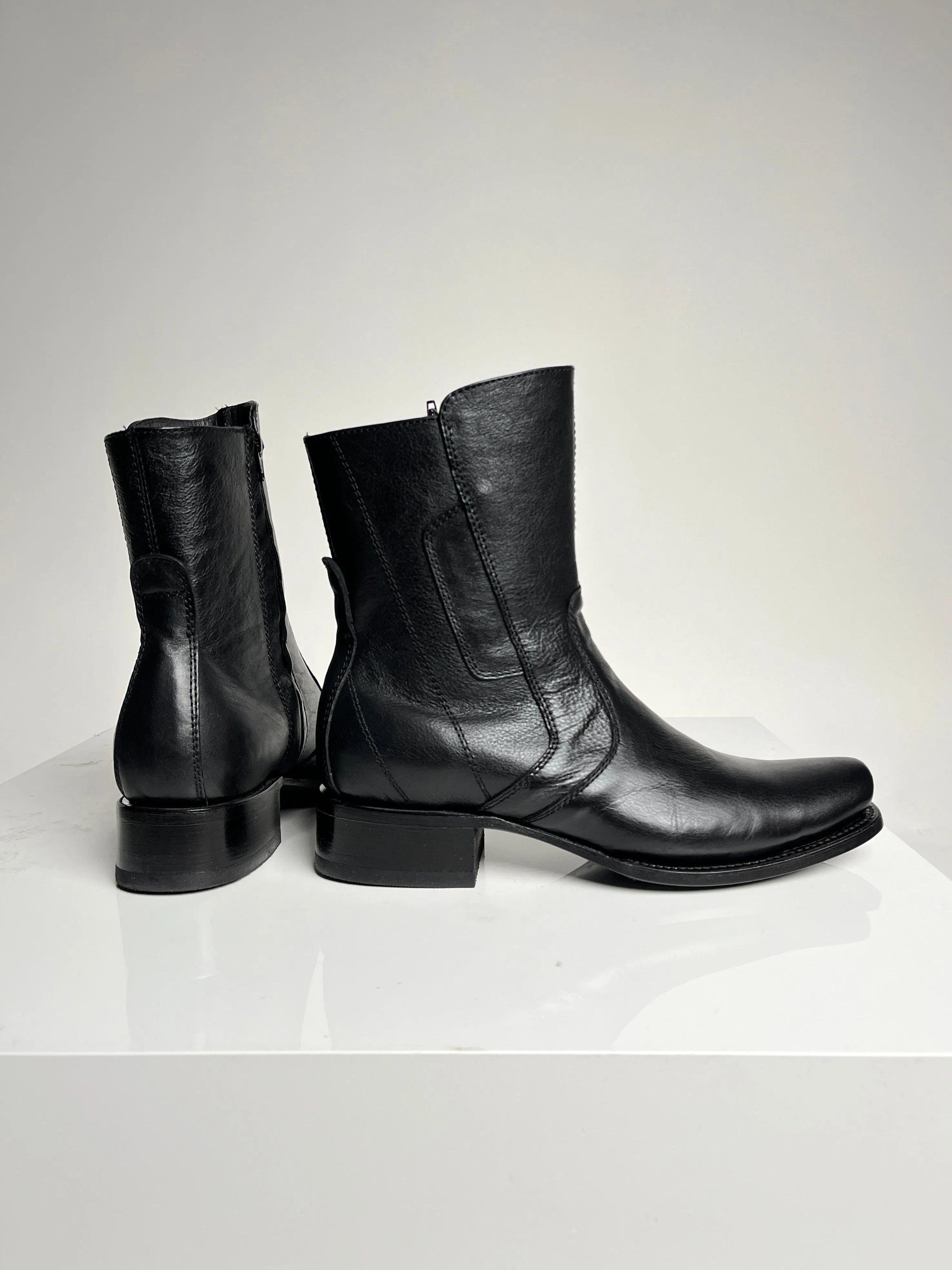 Men's Black Ankle Boot Botin Kabul - White Diamond