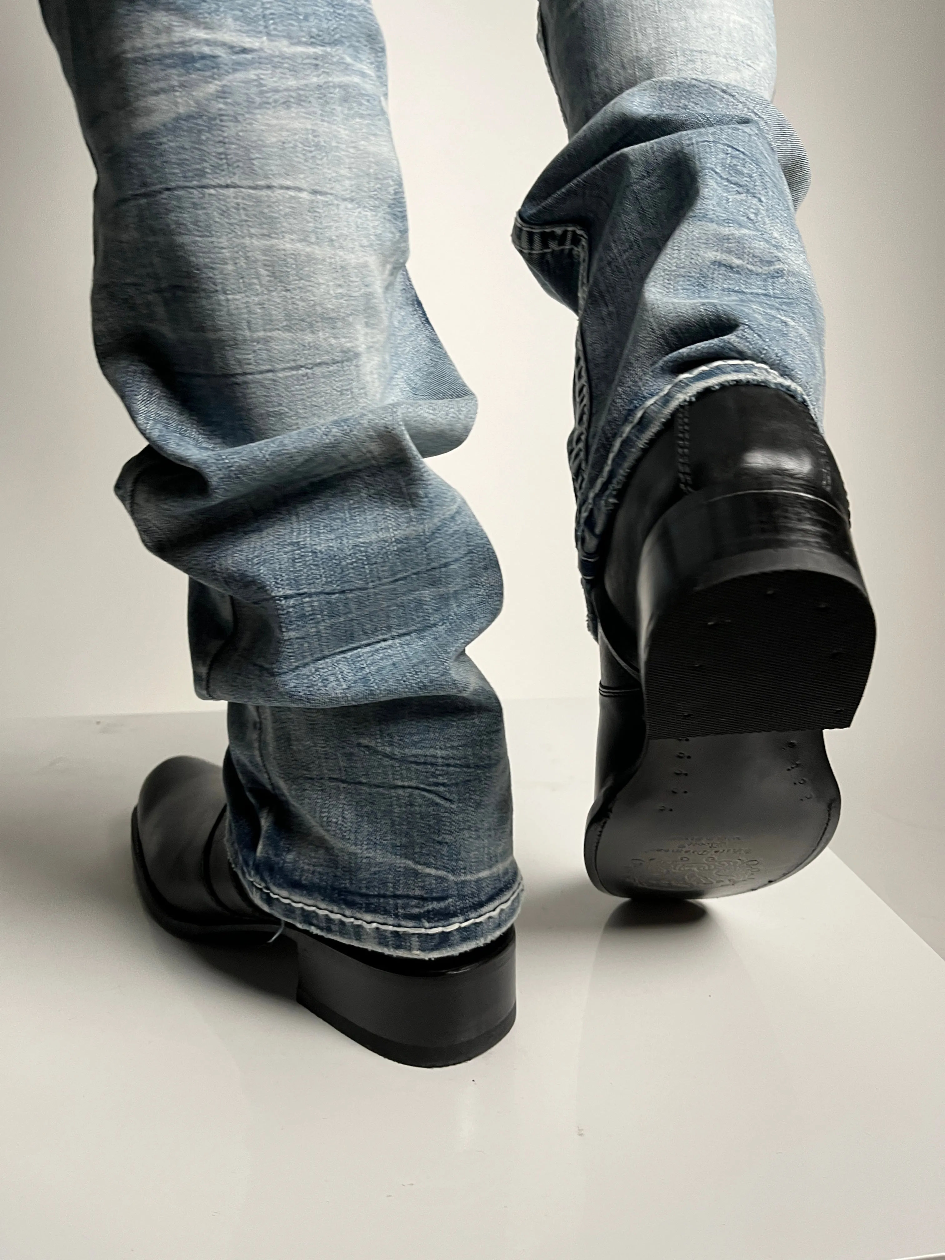 Men's Black Ankle Boot Botin Kabul - White Diamond