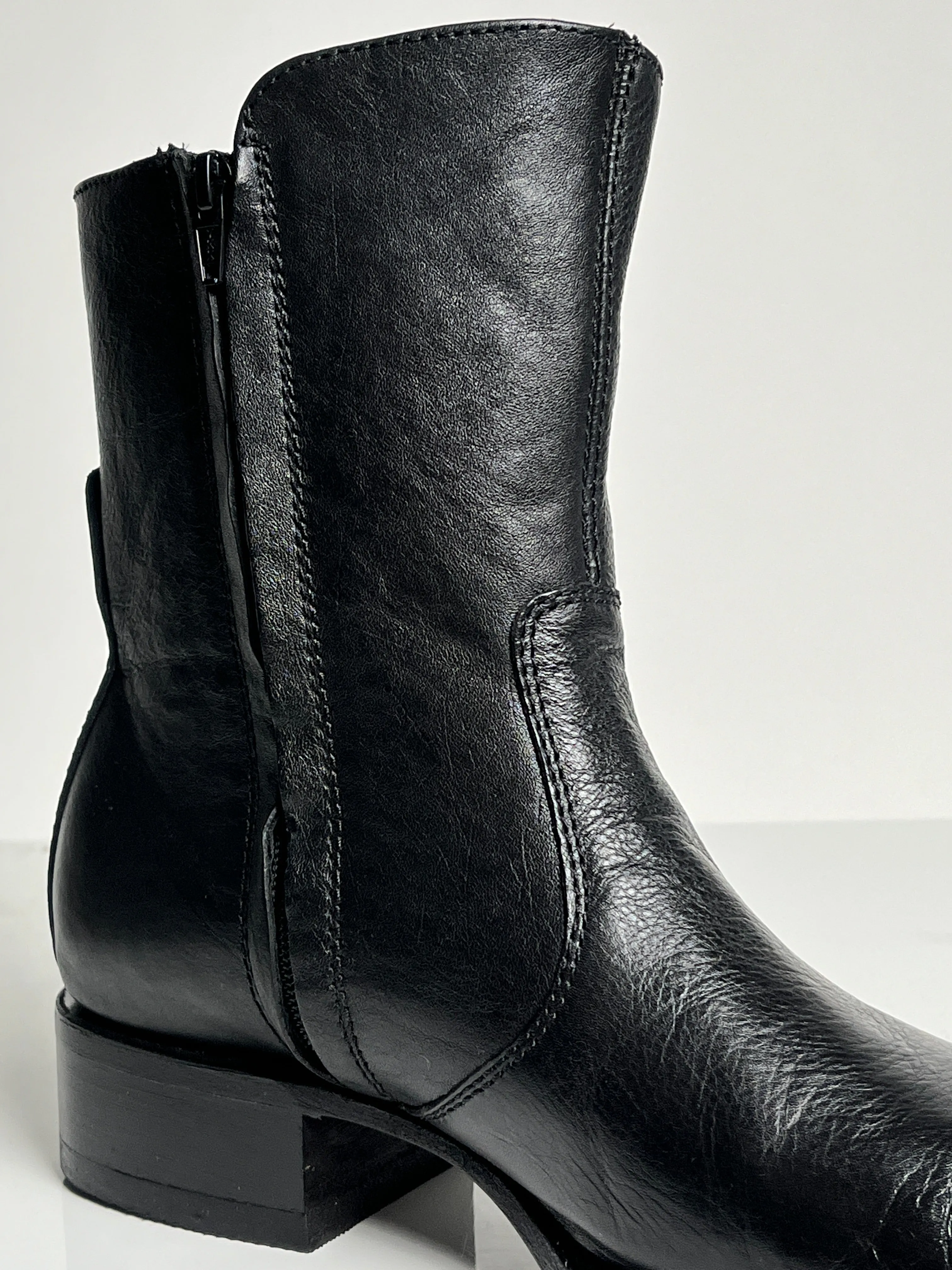 Men's Black Ankle Boot Botin Kabul - White Diamond