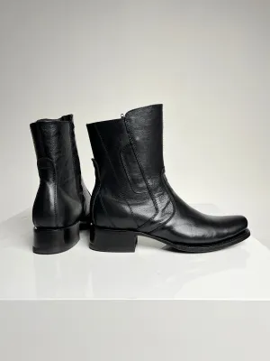 Men's Black Ankle Boot Botin Kabul - White Diamond