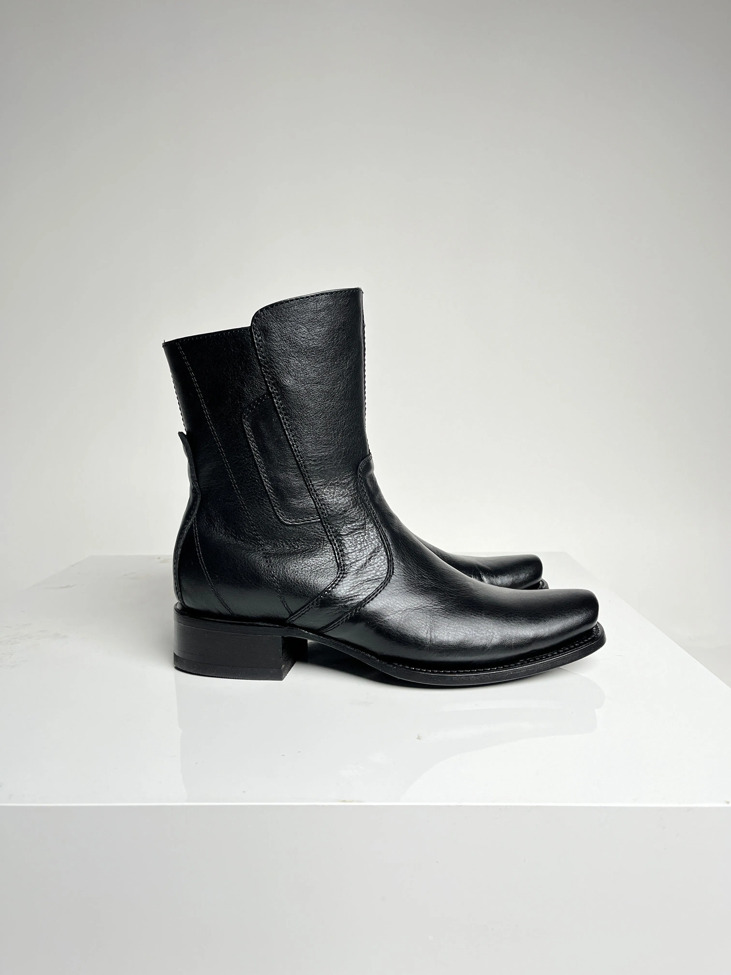 Men's Black Ankle Boot Botin Kabul - White Diamond