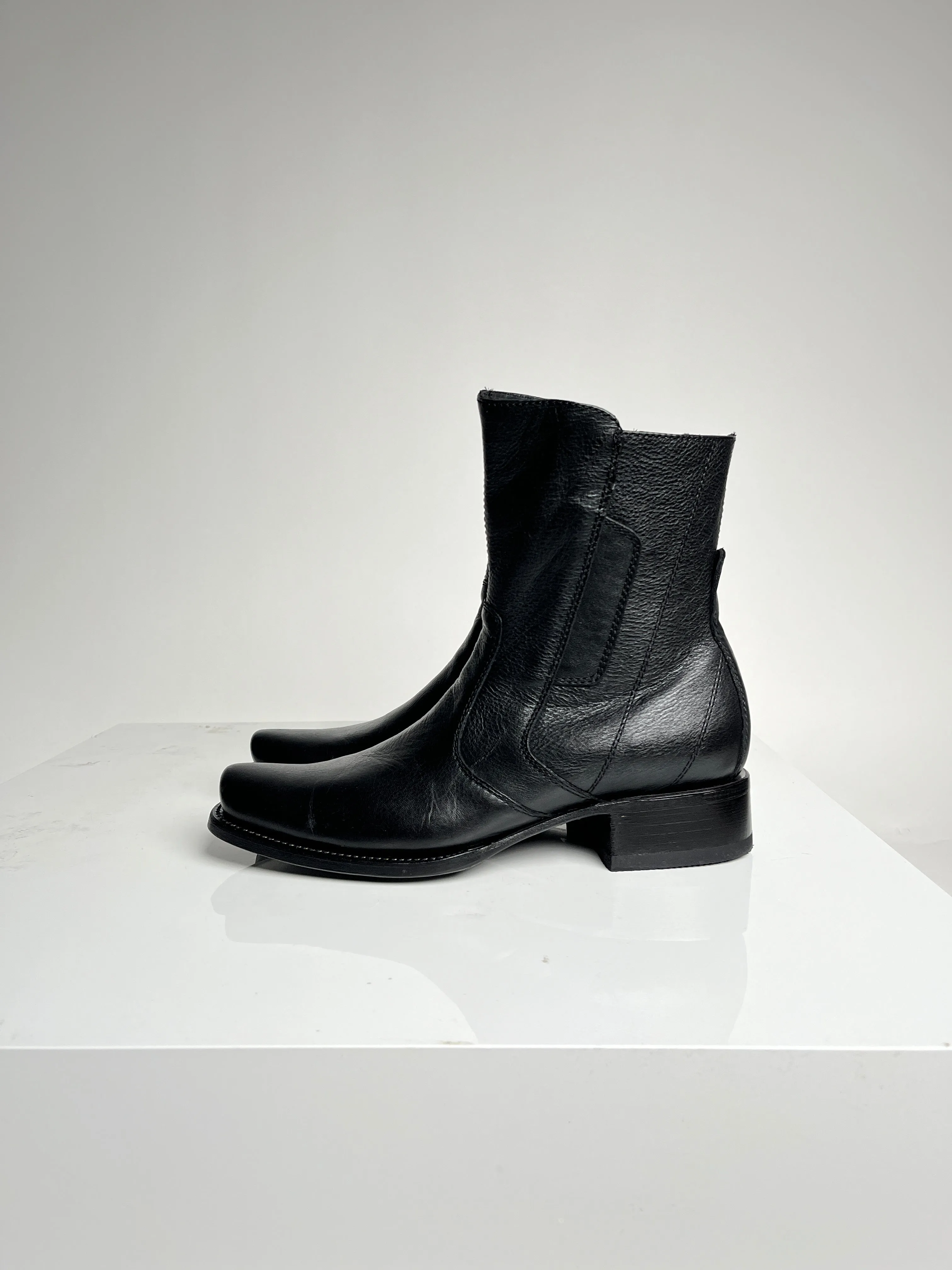 Men's Black Ankle Boot Botin Kabul - White Diamond
