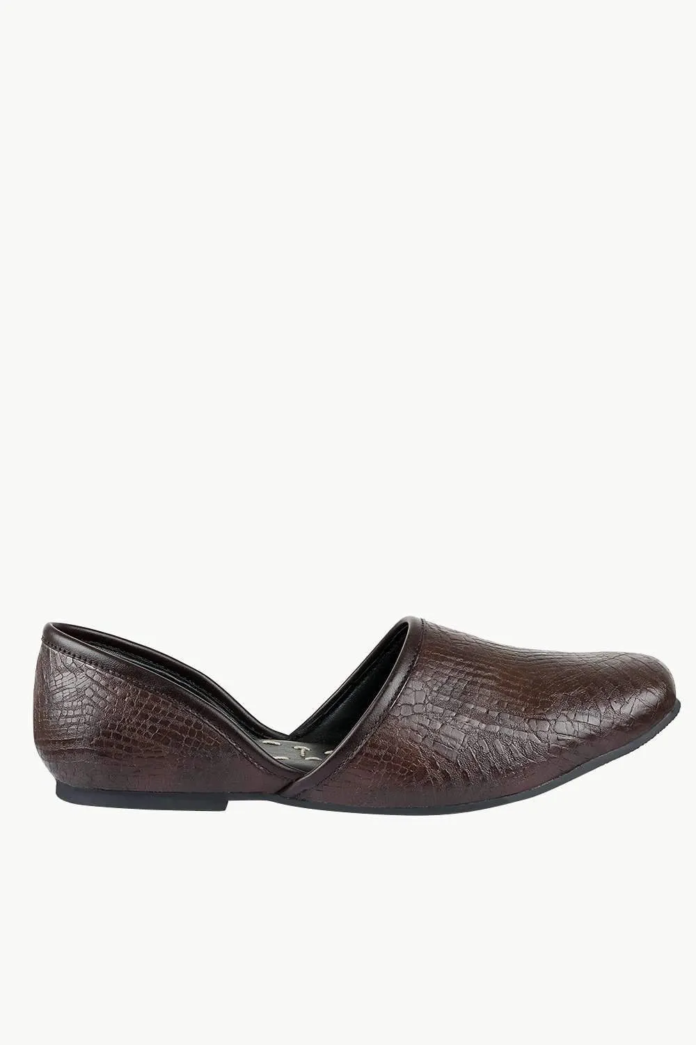 Men's Faux Leather Brown Juttis