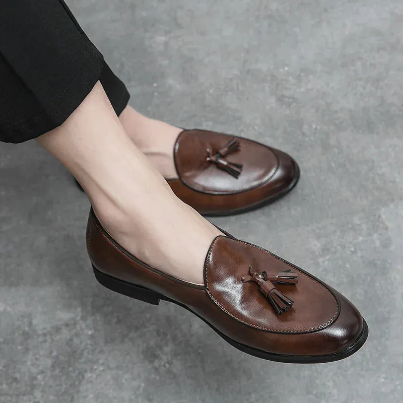 Men's Fringed Leather Shoes